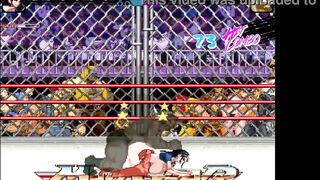 Sexy lady having sex with large stud in public in Mugen ryona anime game movie