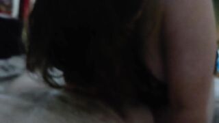 Blow job ends with cum in throat