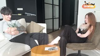 Cheated on my wife with a redheaded hotty psychologist, cumming all over her large breasts.