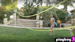 Hot large boobs mother I'd like to fuck and sexy women posed jointly and naked outstanding bodies during car wash and models liked it