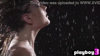 Fantastic golden-haired chick disclosed hawt body after striptease for the Playboy