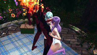 Nanatsu no Taizai Elizabeth Liones and Melascula having pleasure with the demon