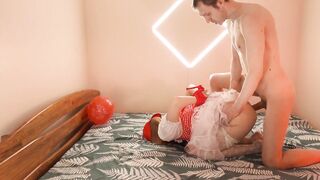 Red Riding Hood's payback: screwed her in the throat and in the booty, but this babe survived