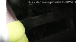 Trashy mother I'd like to fuck inserts biggest booty-plug tail with LED lights and walks to ocean past swimmers. Preview