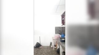 Cute and hot woman cooking exposed