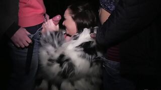 KILLERGRAM - Hot Samantha Nylons Goes Outdoors With A Wild Dogging Blowbang & Drains Each Schlong