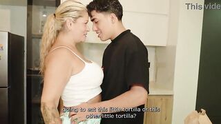 The stepmother screws with her stepson whenever they're home alone