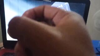 Nerdy watching Comics and Cumming with Maid Ane