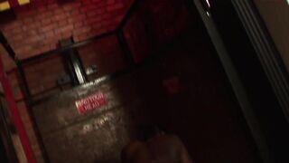 Ebony British Hotty Balls In A Broken Lift