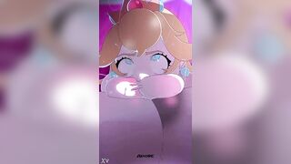 Princess peach sloppy blow job