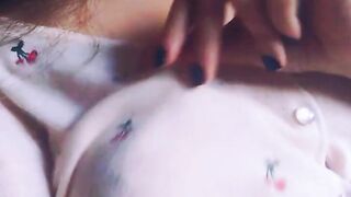 Just a slim gal sexually excited and wicked playing with her breasts.Where do u wanna end it?