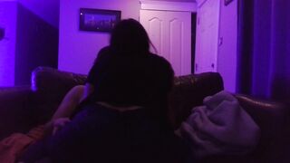 Sex on daybed with youthful web camera model pair