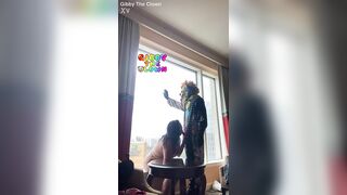 Large Butt Latin chick Smack Clown Ramrod For The 1st Time & Enjoyed it!