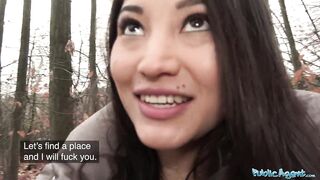 Public Agent Christina Miller Screwed by Large Dong in Woods