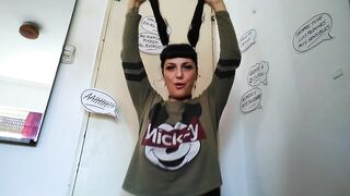 Enjoying fingers in all holes