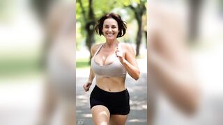 Breasty Honeys Running in Park - Titties slide Outdoor two [AI generated]