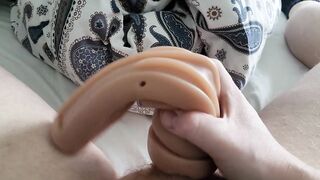 Playing with my toys and taut foreskin