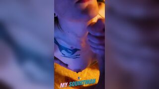 Dirtytalk and ejaculation on my melons after tugjob