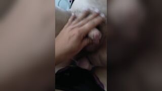 Cinturón con arnés para que cabalgue marido sobre polla grande hasta correrse