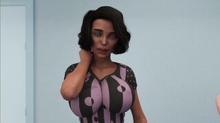 Nurse Helps Gwen with Giant Erected Tranny Weenie to Release Large Cumload With Creamy Tugjob Infront of Step Mother