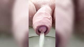 Homo pissing in public crap-house