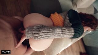 romantic sex on the sofa & giant ejaculation