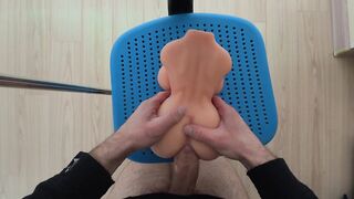 Large booty anal cum on large boobs