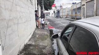 I gave a blow job to a well-endowed ebony chap in the midst of the street during the time that my spouse filmed anything.