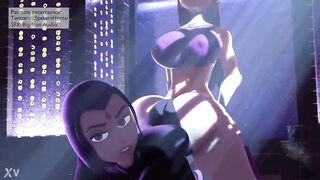 Raven gets cumflated by futanari starfire