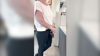 Public Masturbating and Braless Errands Then urinated on Floor