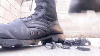 Crushing Beetle Toy Car in Combat Boots