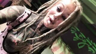 Tattooed Alt Floozy Plays with Butt Plug