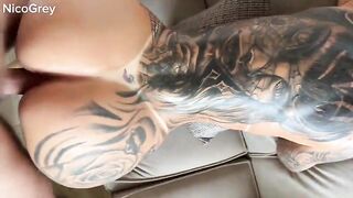 Coarse screw POV with brunette hair latin babe