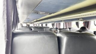 Fellatio on public transport, I invite a strange tourist to sit next to me, that babe sucks me until I ejaculate (part 1)