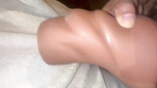 Large jock in taut twat