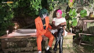 LARGE BOOTY THIC BUTT TATTED EBONY GAL -WATER TUB SEX WITH JOKER (CHEERFUL THIRD ANNIVERSARY IN PH)