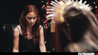 Angel Swallowing Tgirl Cum - Redhead Mesmerized Into Submission by Futanari Witch