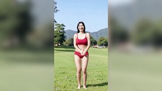 woman all stripped being pleased ai clip