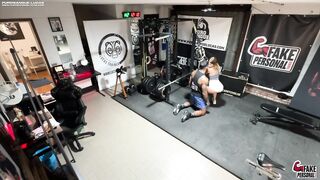 Excited Latin babe flirts and screws personal coach at the gym