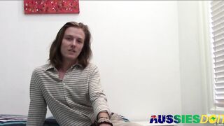 Solo Australian Leoroy Clutches His Wang Taut And Strokes Hard