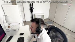 Golden-haired Lewd Wife Gets Banged During Spouse's Smart Working Call and Gets Creampie