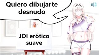 Tu mejor amiga quiere dibujarte desnudo. Audio JOI suave.