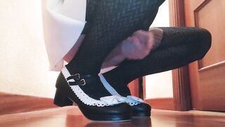 Cute femboy cum on cute shoes