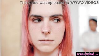 Transsexual TS Foxxy enjoyed triple oral by sexually excited patient Jean Hollywood