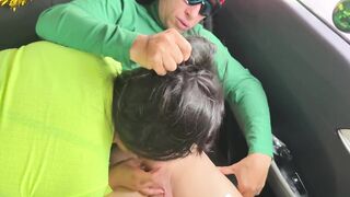 Amoral stepmother and her stepson have sex in the car whilst awaiting for repairs