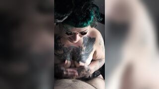 Unfathomable throating his large dick titty bang with five finger necklace