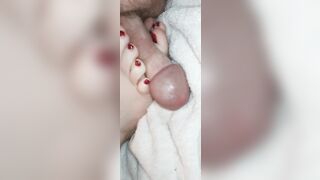 Rubbing Hard jock on Soles of Feet, footjob, hawt big beautiful woman