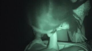 In the parking lot at night POV-ORAL SEX