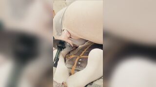 Hawt Trans Takes Vibrator in Taut Butt - Anal Creampie With Smutty Bunny