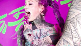 Inked Babe’s Bawdy Solo Anal – Implacable Self Assfucking
